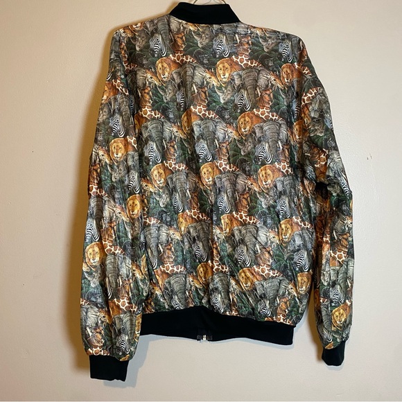 Vintage Disney Animal Kingdom Jacket Large Safari Animals Zip Up Lightweight - Picture 3 of 10